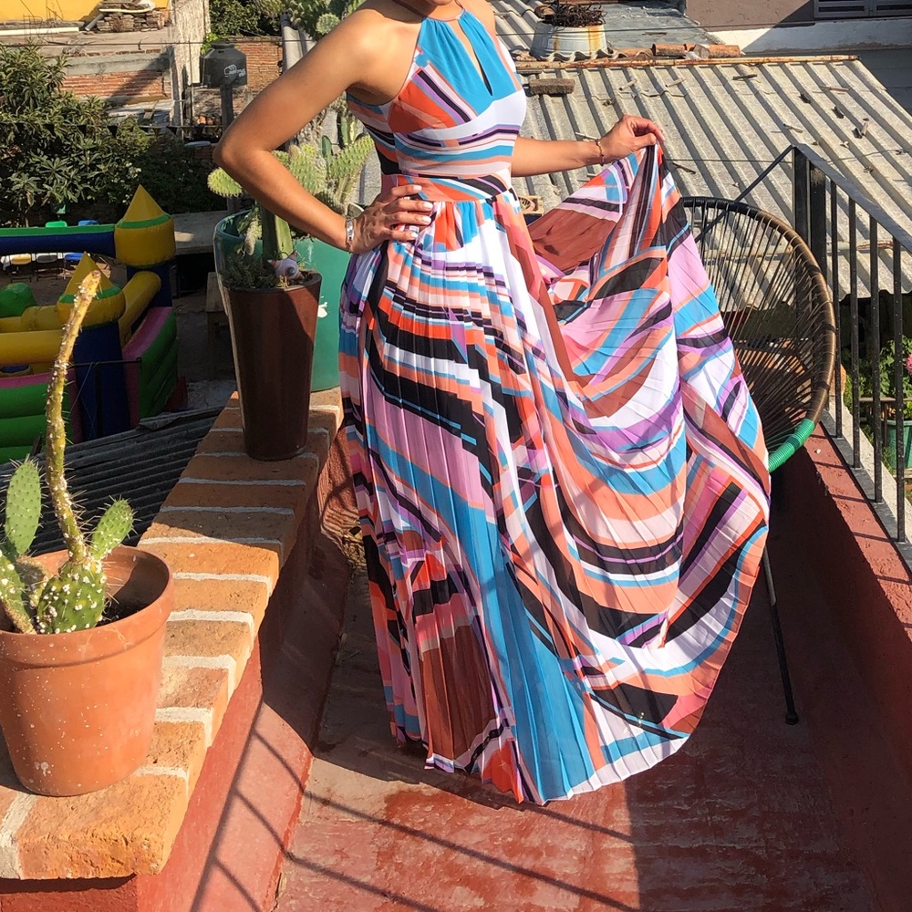 Bar III Multi Color Maxi Dress